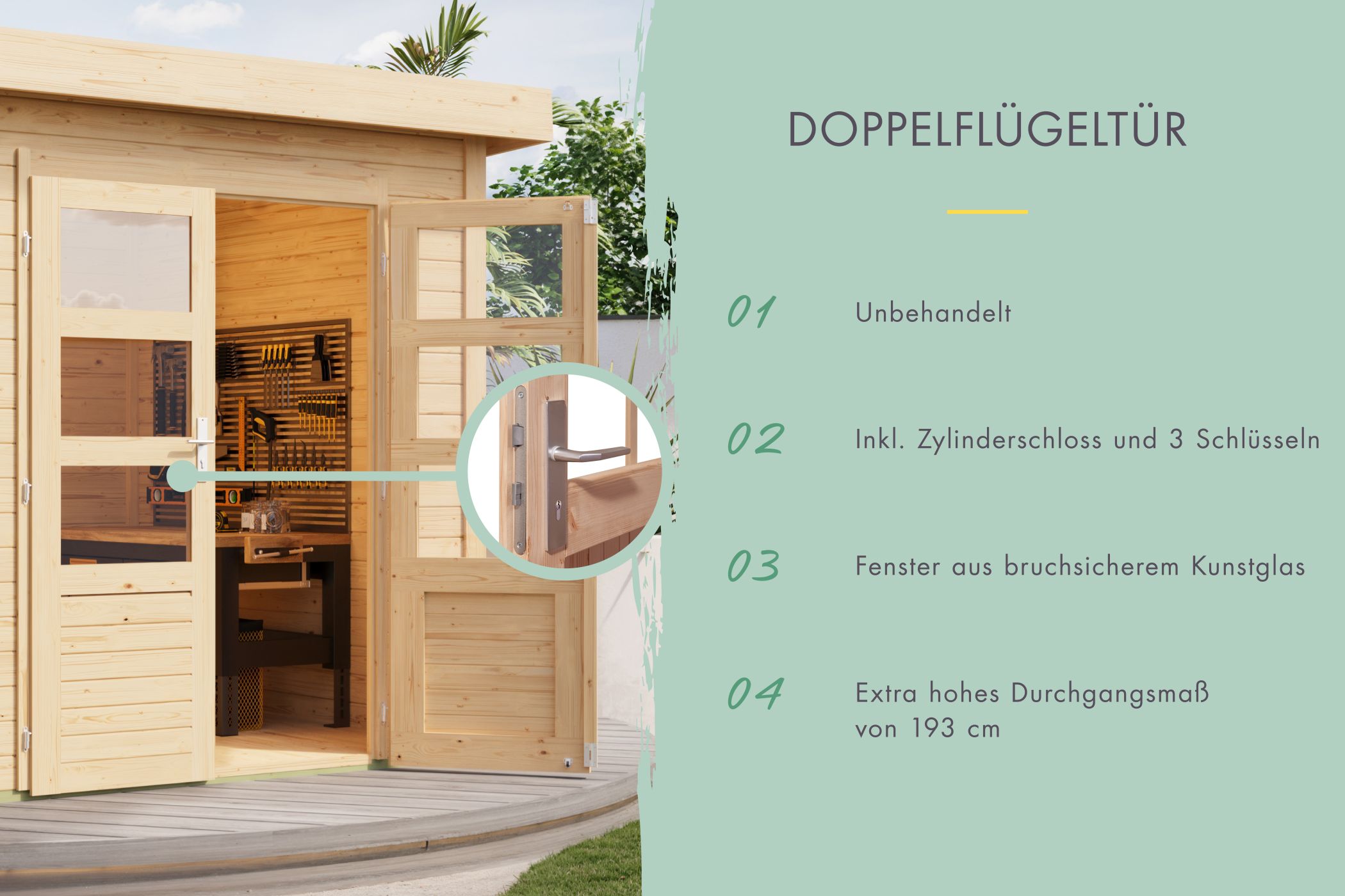 Detailansicht eines Karibu Gartenprodukts aus Holz
