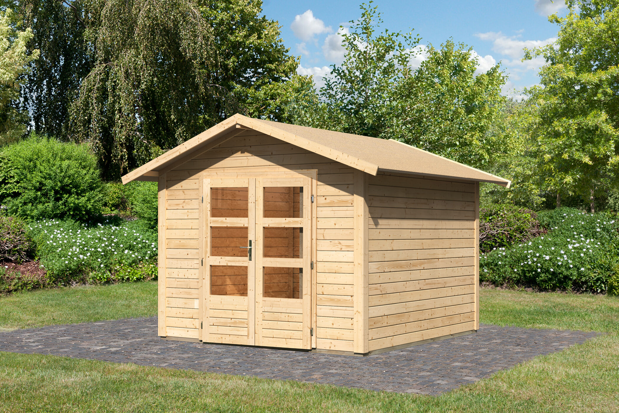 Karibu Gartenhaus Talkau 6 in Naturbelassen im Garten