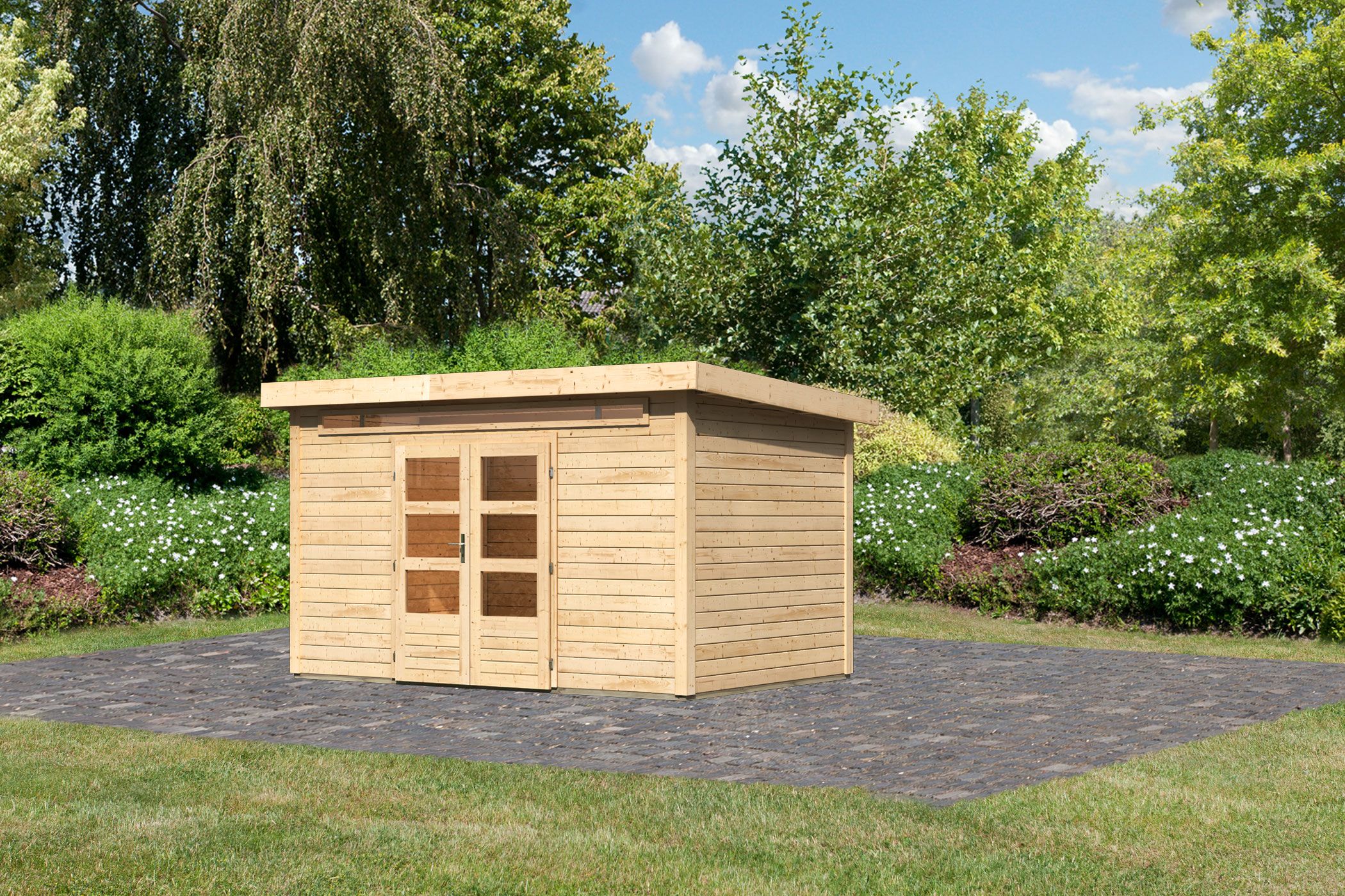 Karibu Gartenhaus Kandern 7 in Naturbelassen, Außenansicht