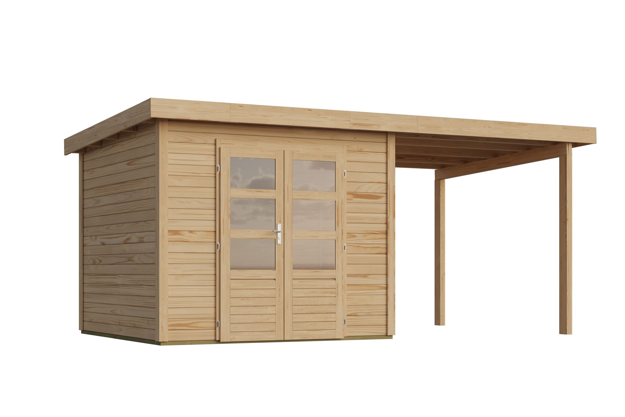 Karibu Gartenhaus Kolbin 6 XXL in Naturbelassen, Freisteller