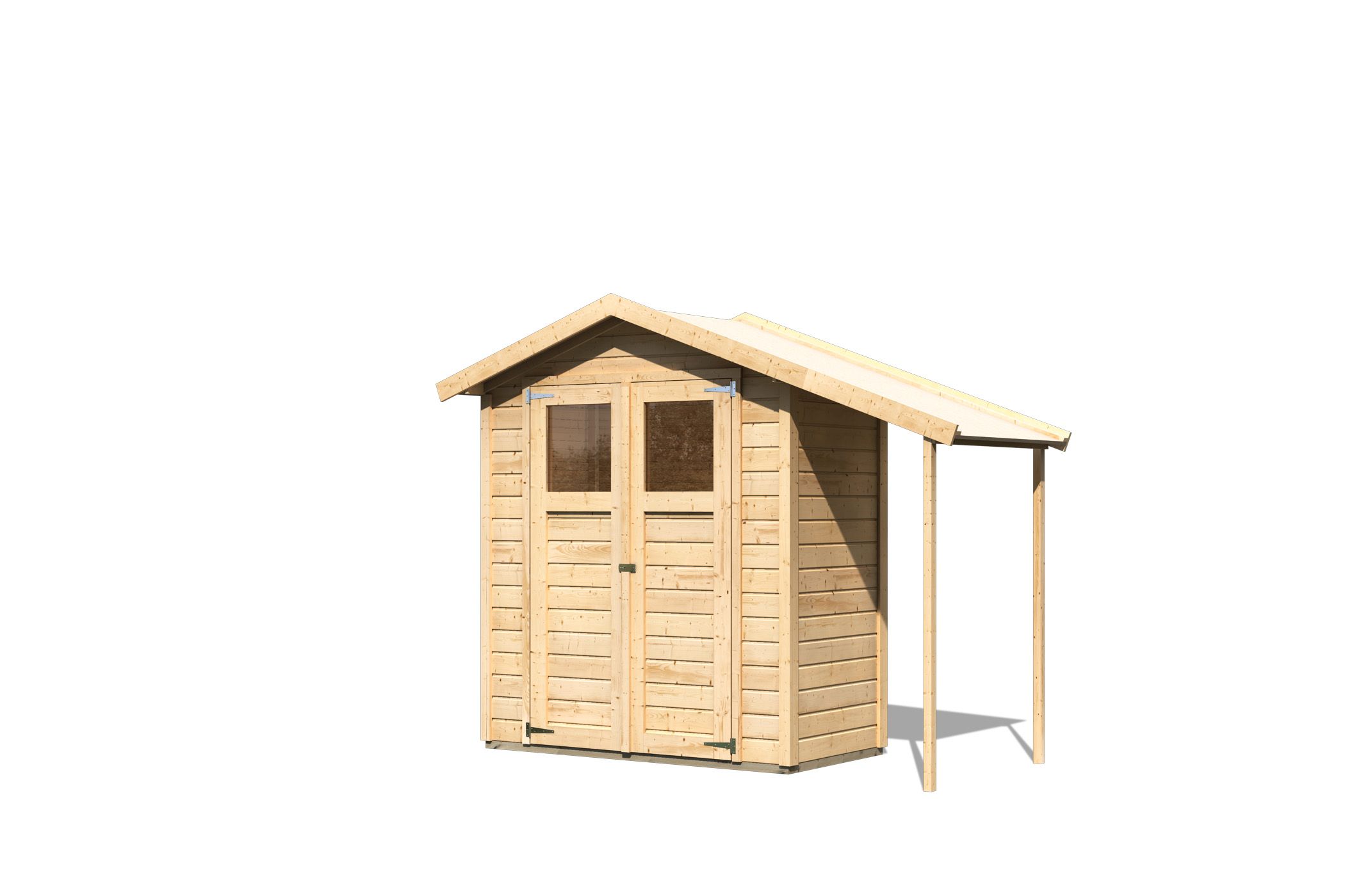 Karibu kleines Gerätehaus Dana aus Holz, freigestellt