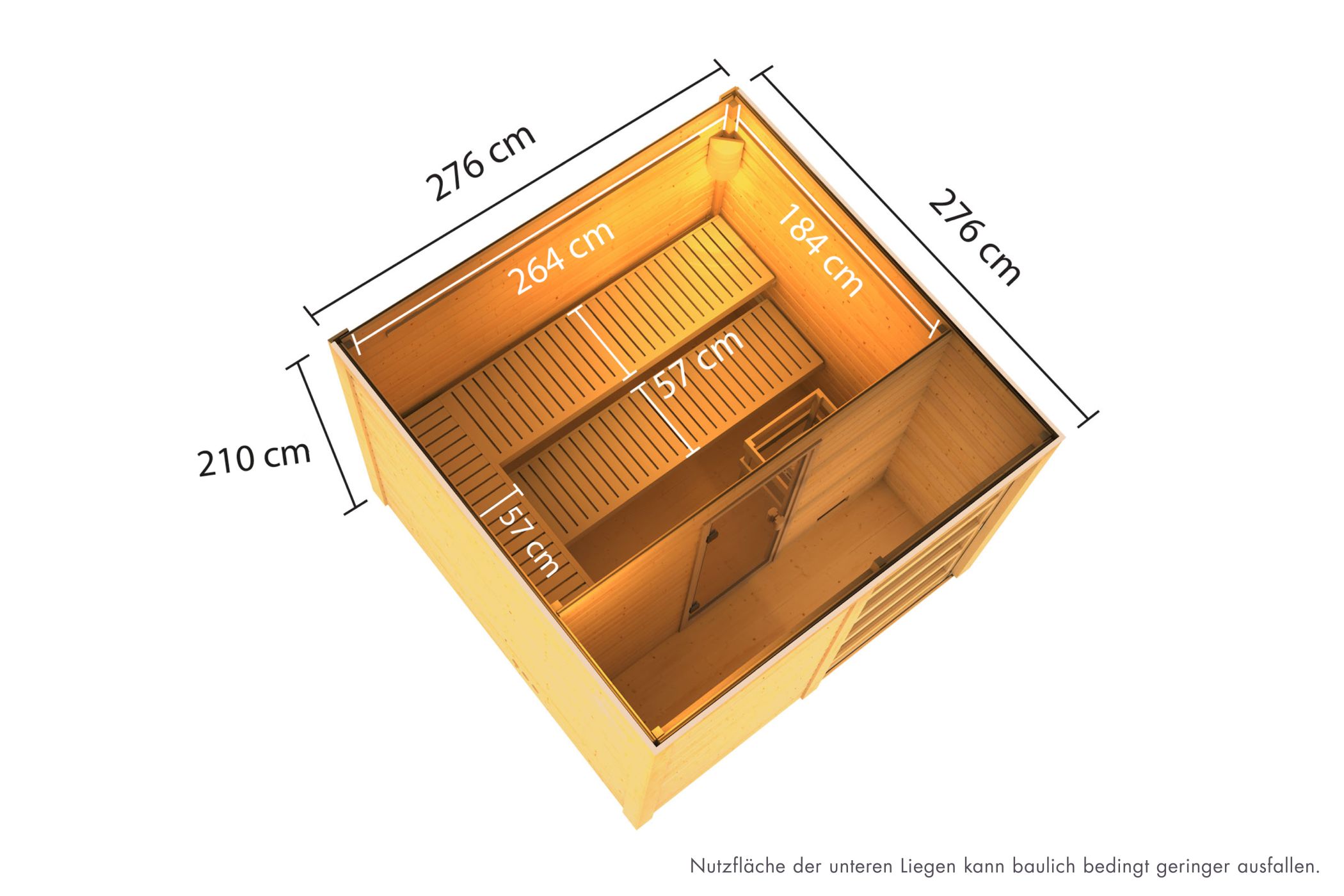 Produkt- und Ausstattungsdetail der Karibu Saunahaus Cuben mit Vorraum