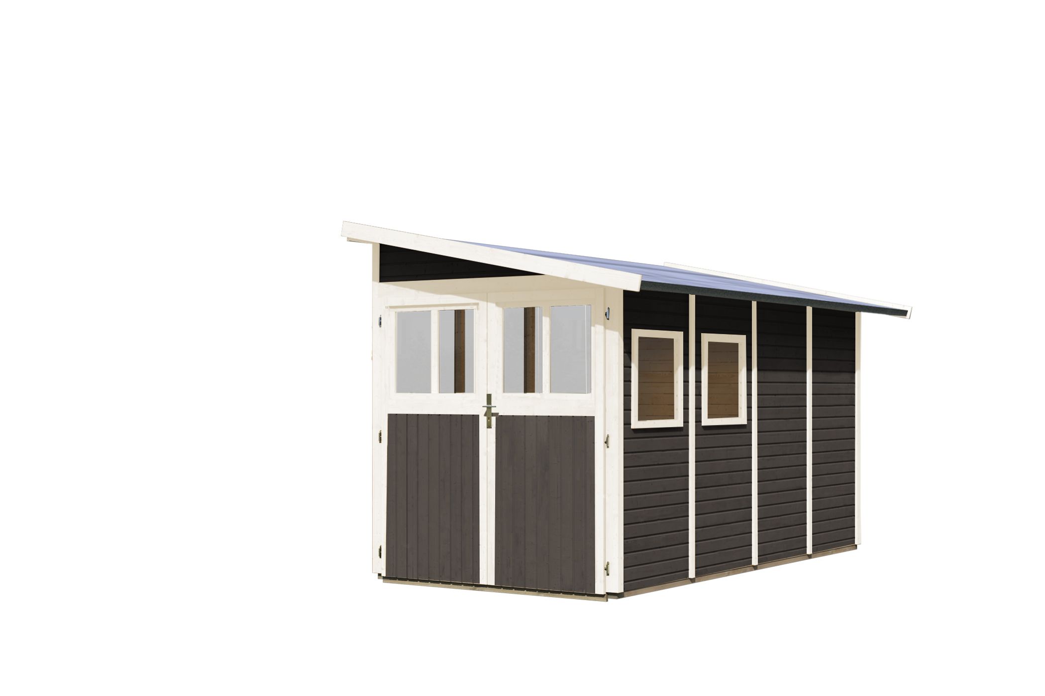 Karibu Gerätehaus Wandlitz 4 in Terragrau, Freisteller