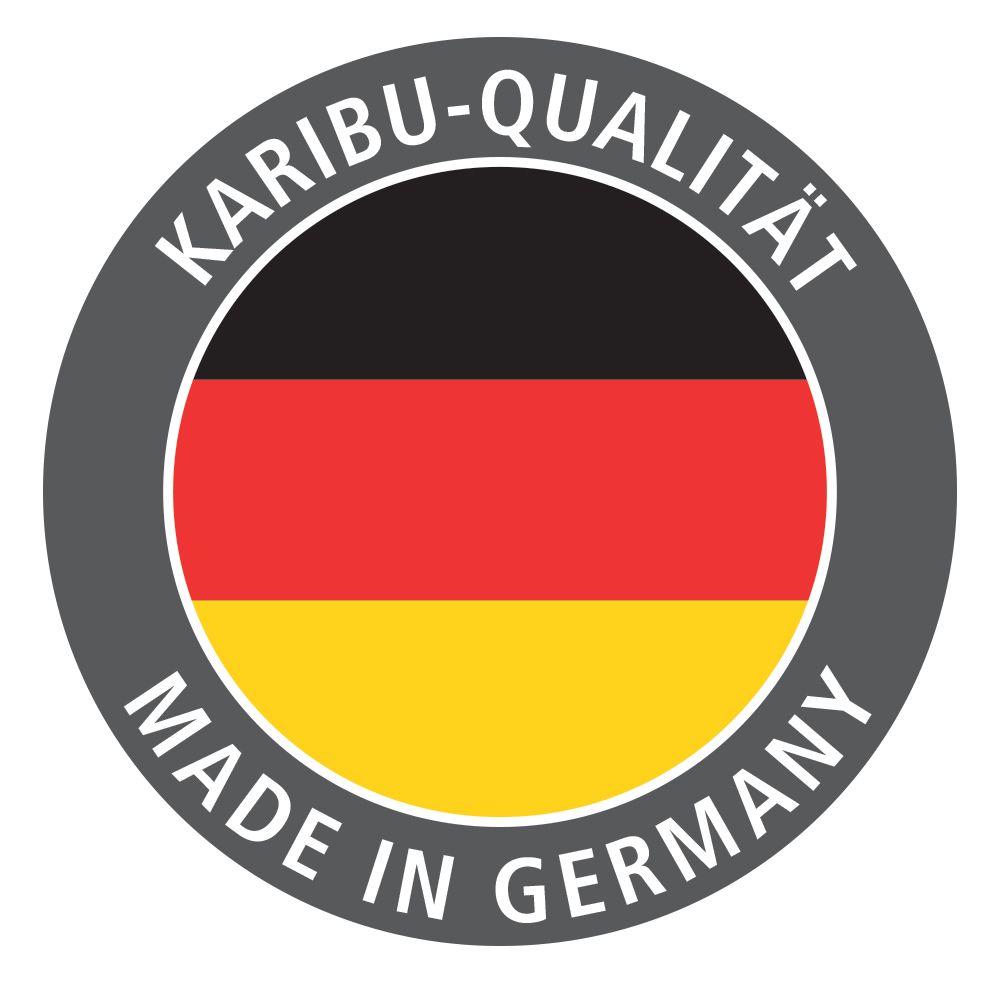 Siegel Made in Germany als Zeichen für die Karibu-Qualität aus deutscher Fertigung