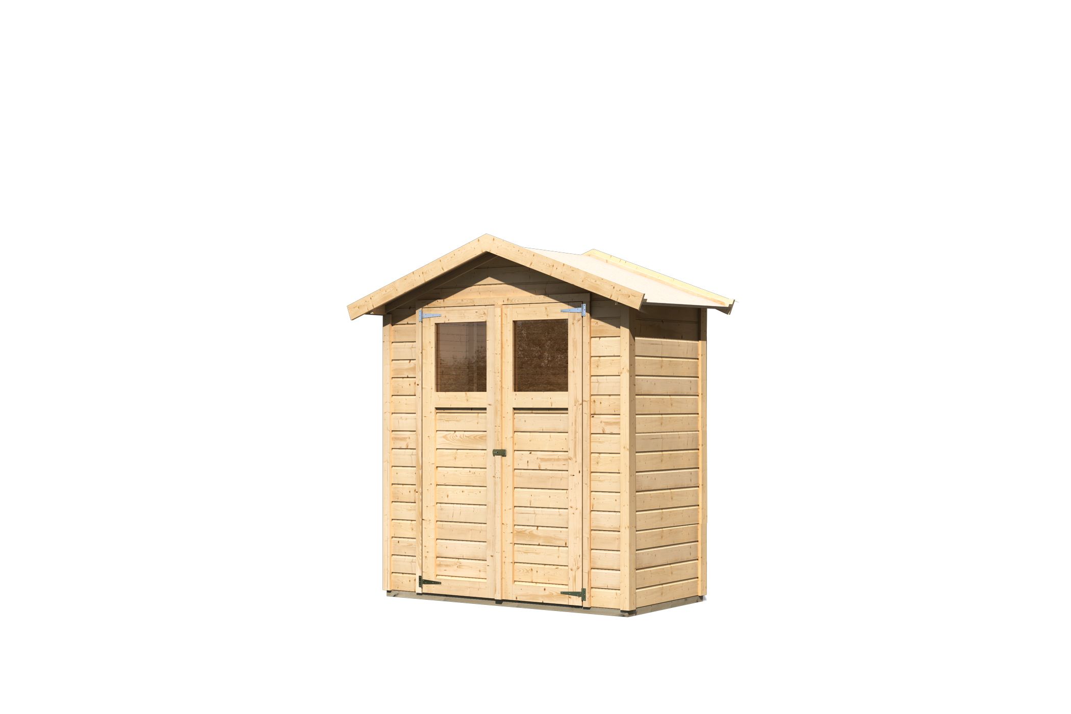 Karibu kleines Gerätehaus Dahme 0 aus Holz, freigestellt