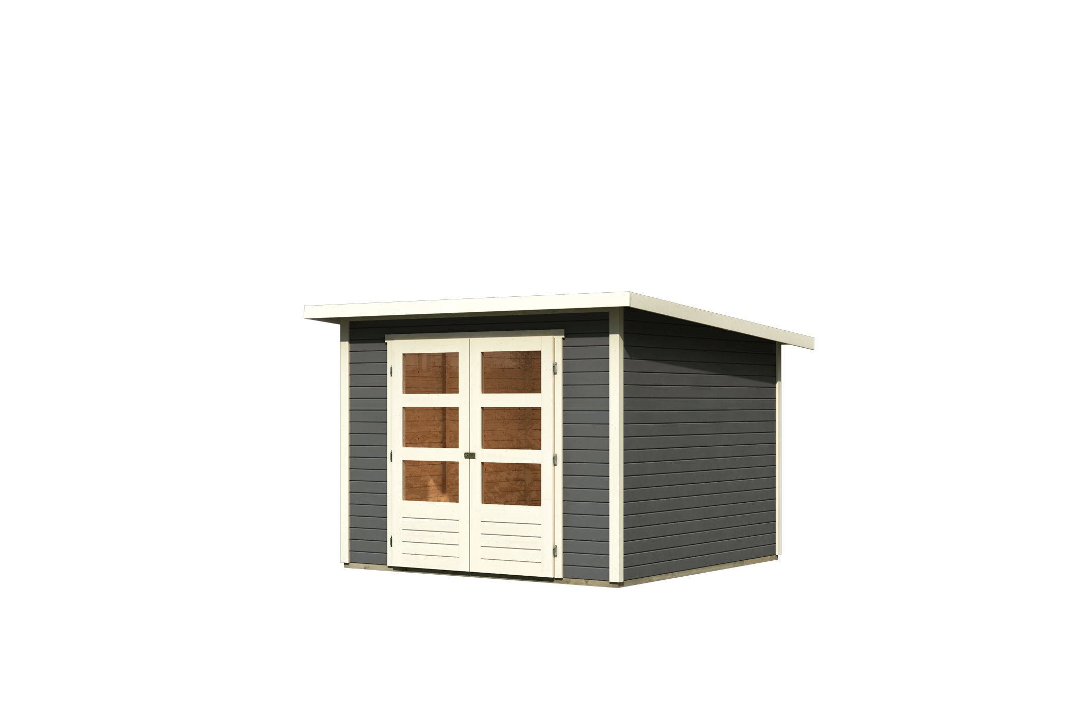 Karibu Gerätehaus Stockach 4 in Terragrau, Freisteller
