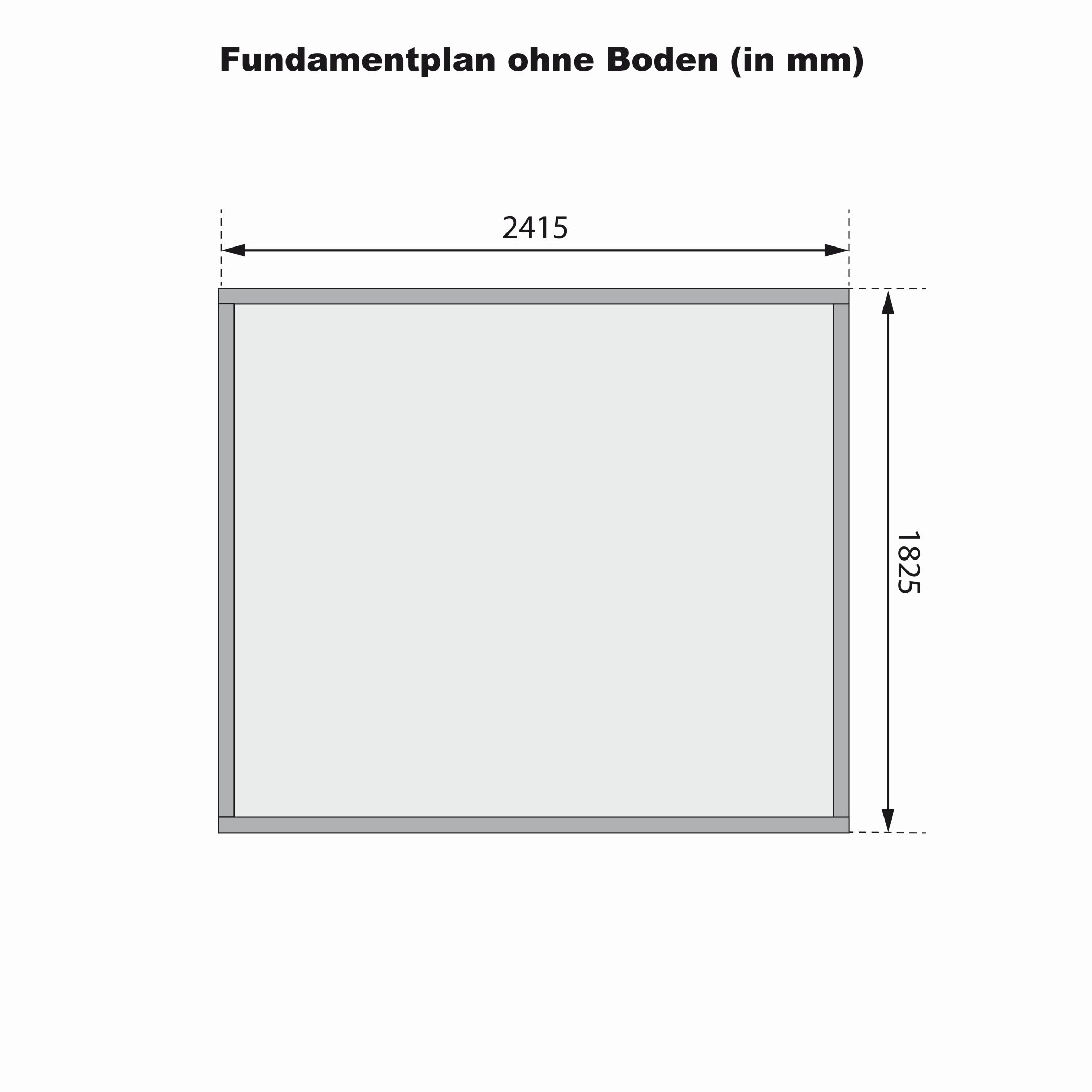 Fundamentplan des Karibu Gerätehaus Stockach 3