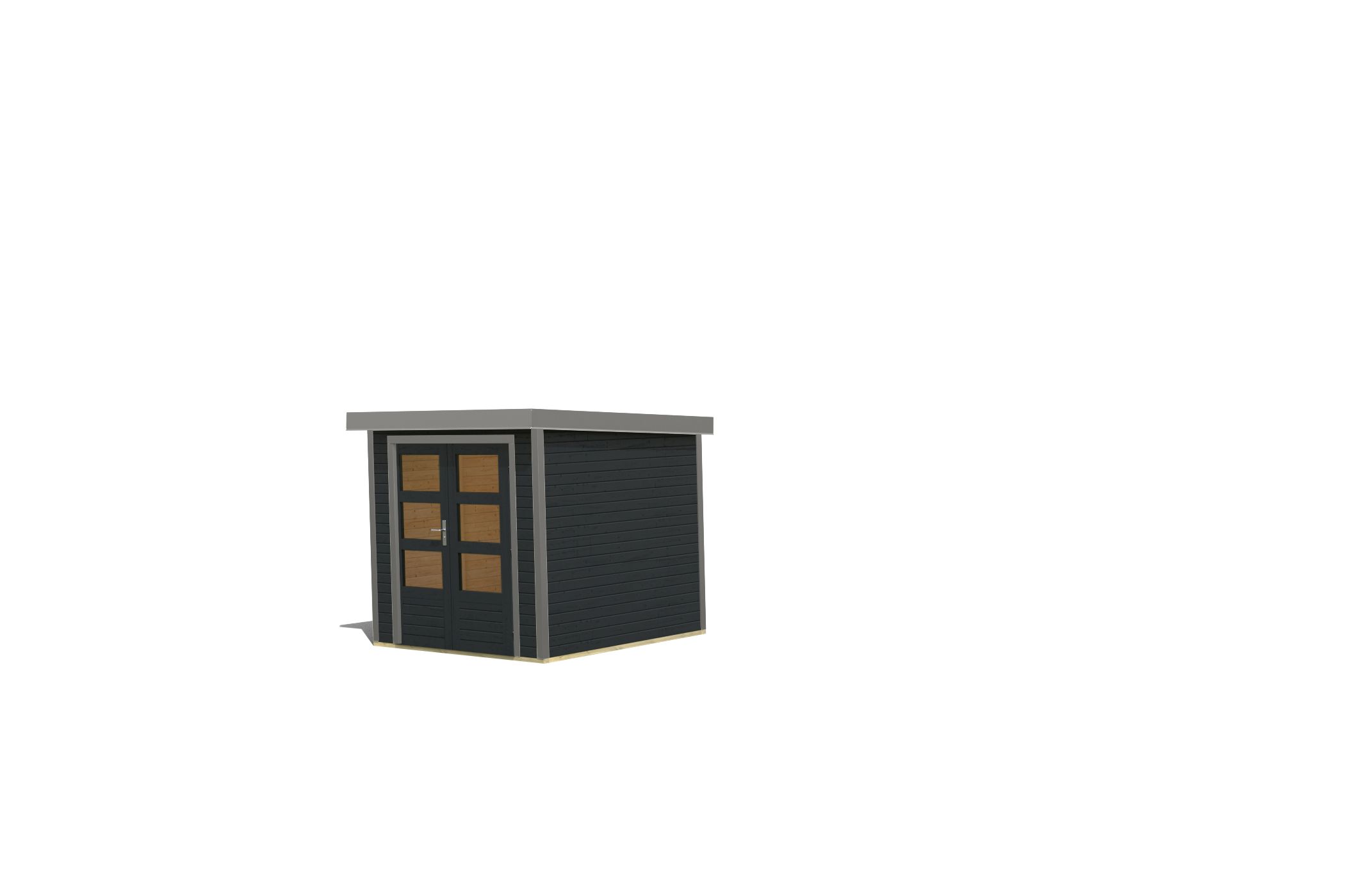 Karibu Gartenhaus Holz & Metall Jupiter 2 in Anthrazit mit Metall in Graualuminium, Freisteller