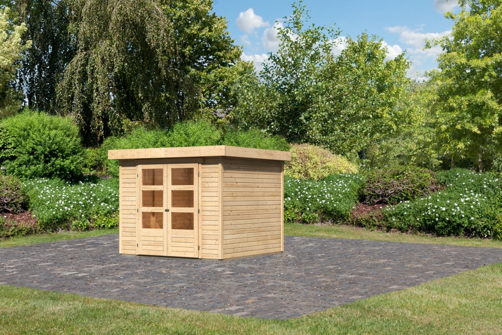Karibu Gerätehaus Askola 3,5 in Naturbelassen, Außenansicht
