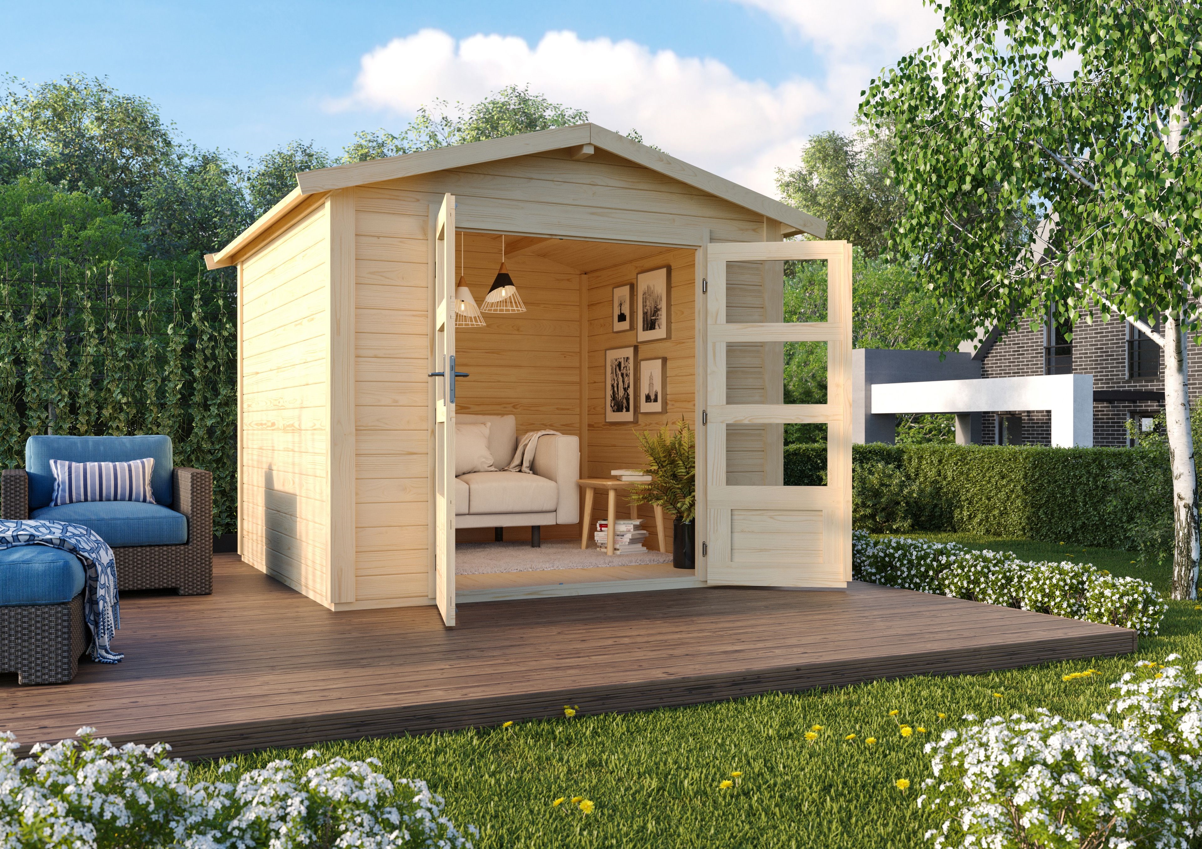Karibu Gartenhaus Talkau 4 in Naturbelassen