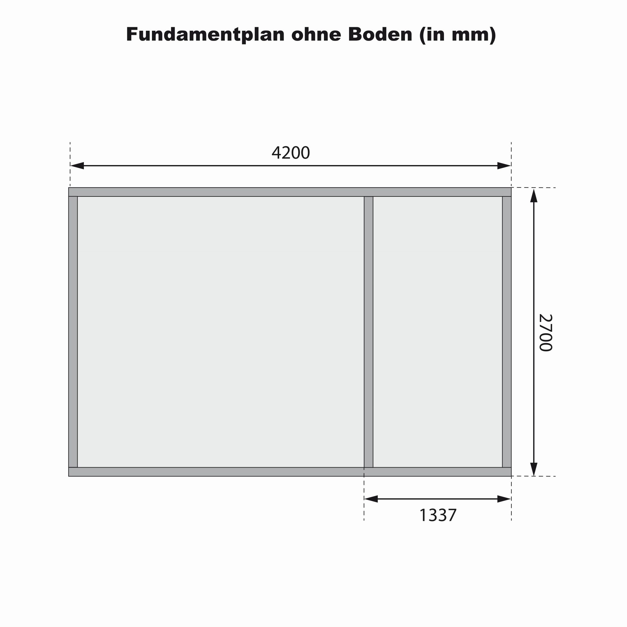 Aufbaudarstellung des Karibu Gartenhaus Mattrup mit Wandprofilen und Pultdach